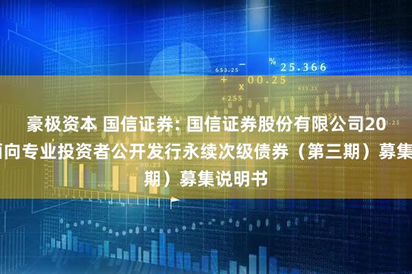 豪极资本 国信证券: 国信证券股份有限公司2025年面向专业投资者公开发行永续次级债券(第三期)募集说明书